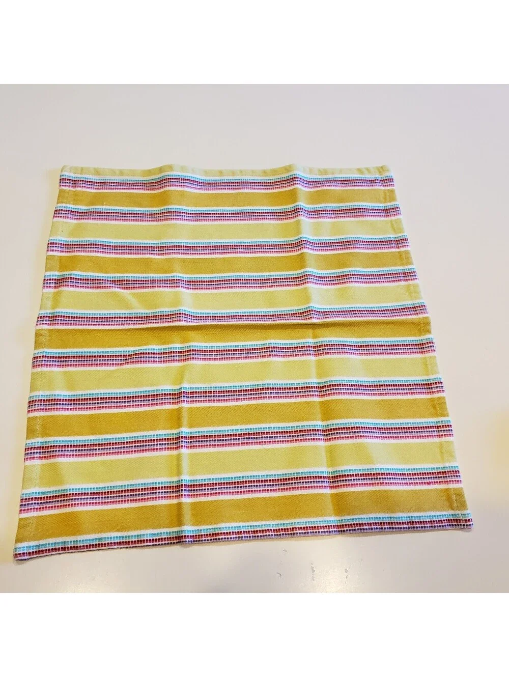 Boho Napkins Yellow Striped Woven 100% Cotton QTY4  Teal Red Pink Purple